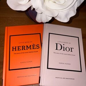 Hermès and Dior Home Accent Books - Orange and White